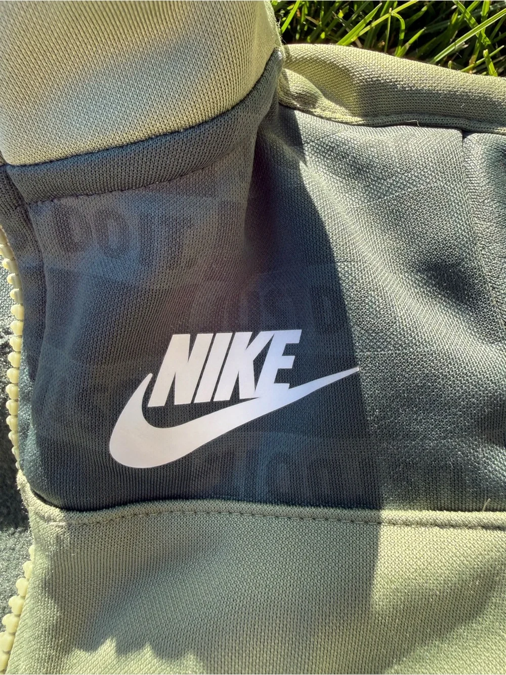Nike Olive Green color block Kids Zip-Up Jacket